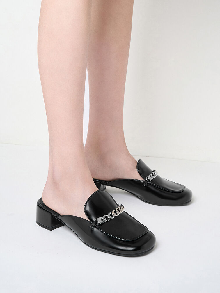 Chain-Link Mules, Black Boxed, hi-res
