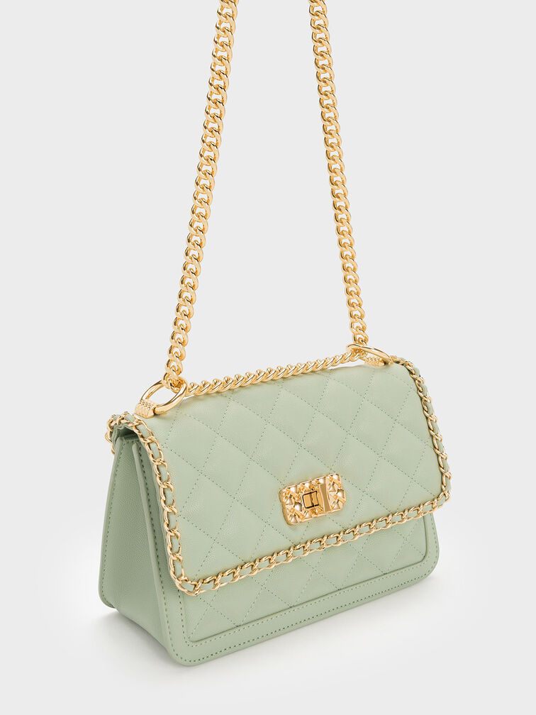 Micaela Quilted Braided Chain Bag, , hi-res