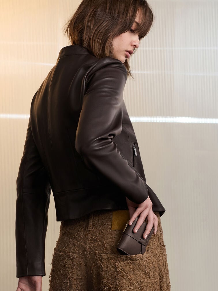 Calla Knotted-Strap Small Wallet, Espresso Brown, hi-res