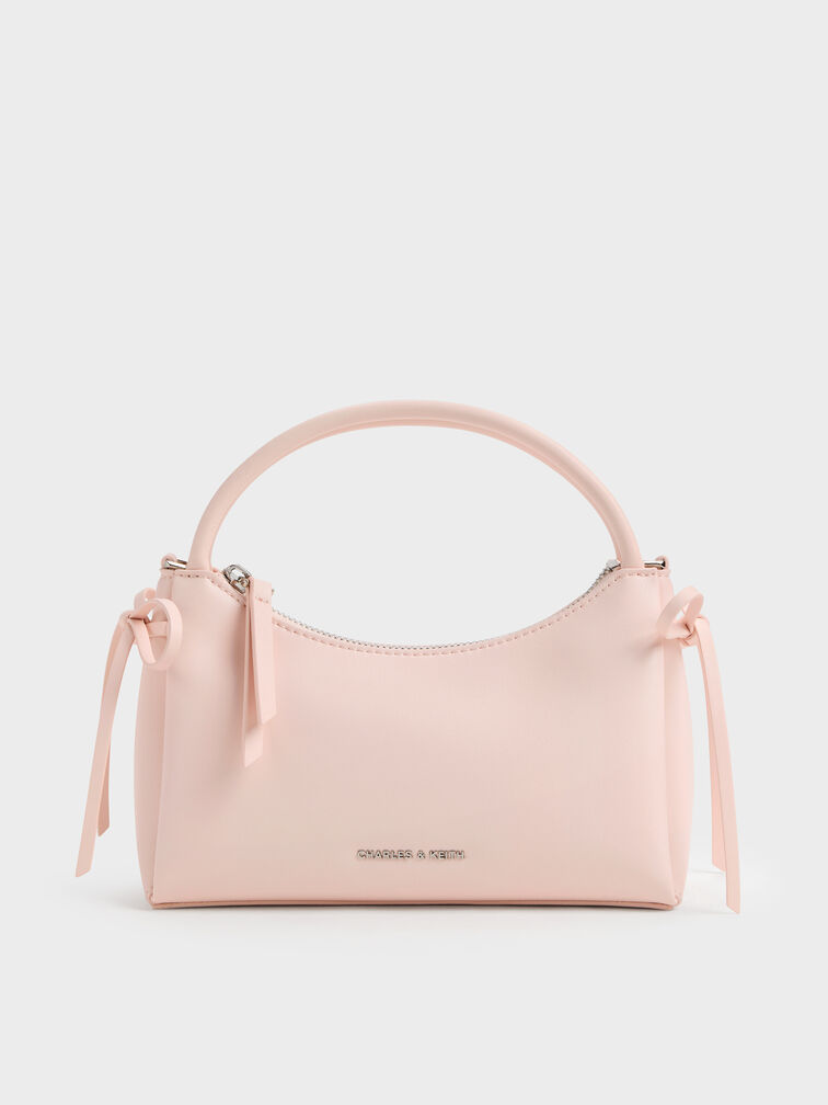 กระเป๋าถือประดับโบว์รุ่น Hazel, สีซอฟต์พิงค์, hi-res