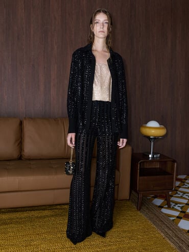 ชาร์มเกล็ดหิมะประดับคริสตัลและไข่มุกรุ่น Arrietty, สีทอง, hi-res