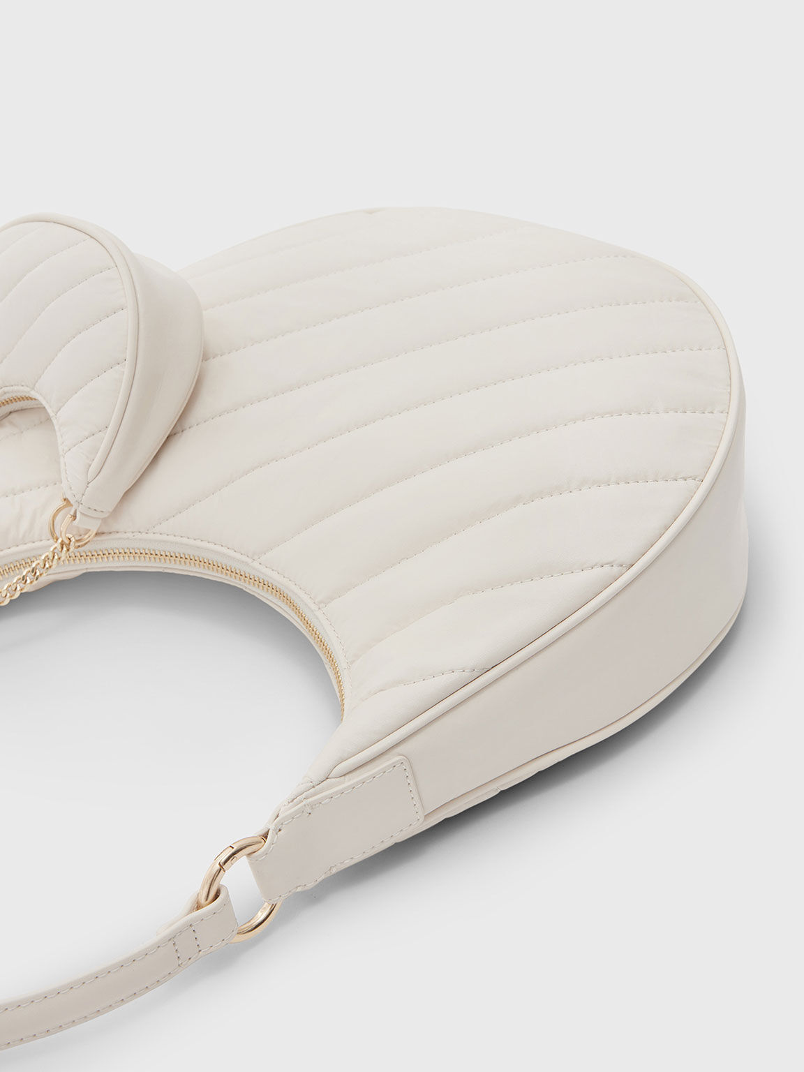 Chailly Panelled Hobo Bag, Cream, hi-res