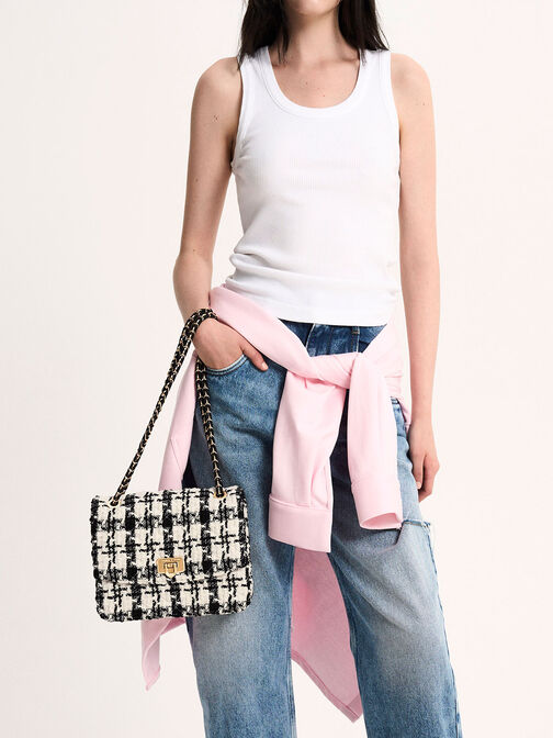 Cressida Tweed Chain Strap Bag, , hi-res
