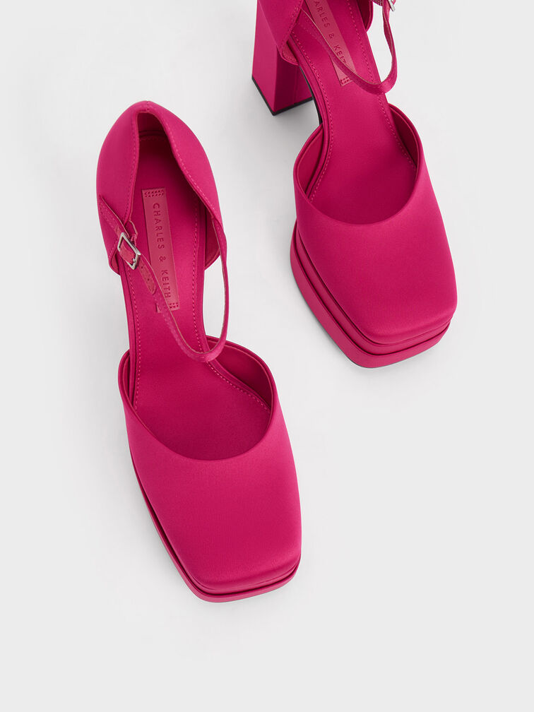 Satin Platform D'Orsay Pumps, , hi-res