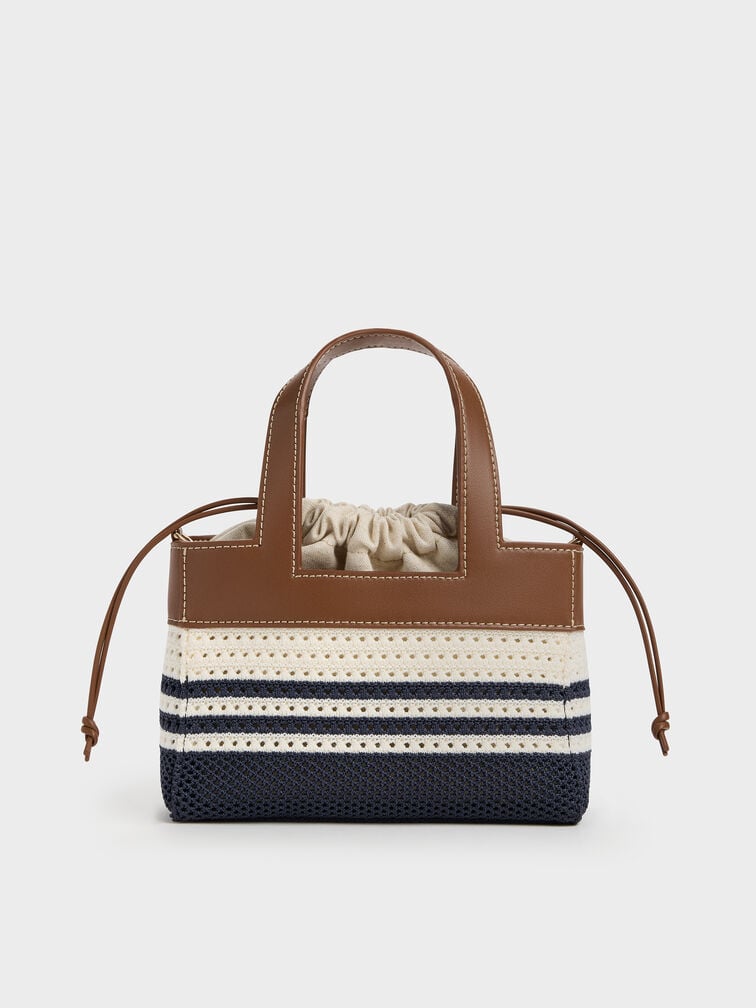 Girls' Ida Striped Knitted Mini Bag, Multi, hi-res