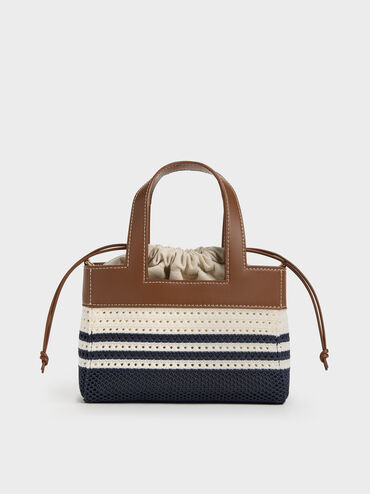 Girls' Ida Striped Knitted Mini Bag, Multi, hi-res