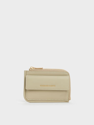 Lyla Front-Pocket Card Holder, Pale Olive, hi-res