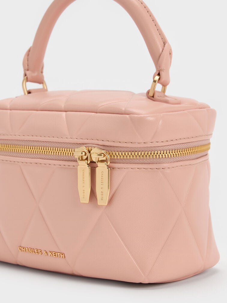 Arwen Quilted Top Handle Vanity Bag, Pink, hi-res