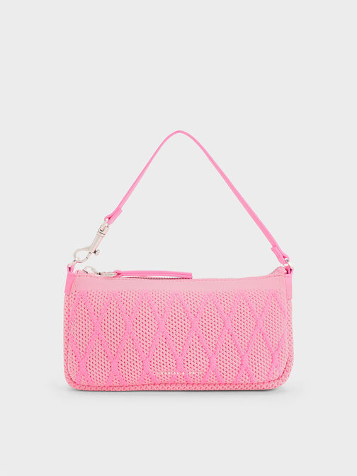 Geona Knitted Phone Pouch, สีชมพู, hi-res