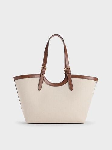 XL Enola Canvas Tote Bag, Chocolate, hi-res