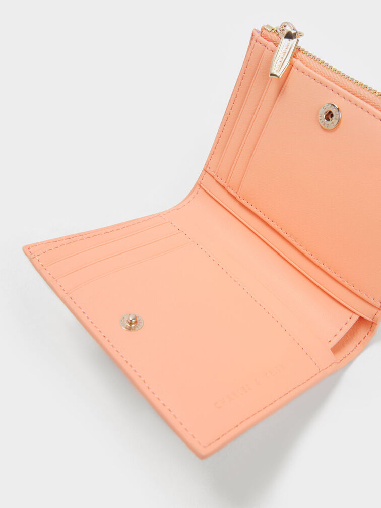 Mini Top Zip Small Wallet, สีส้ม, hi-res