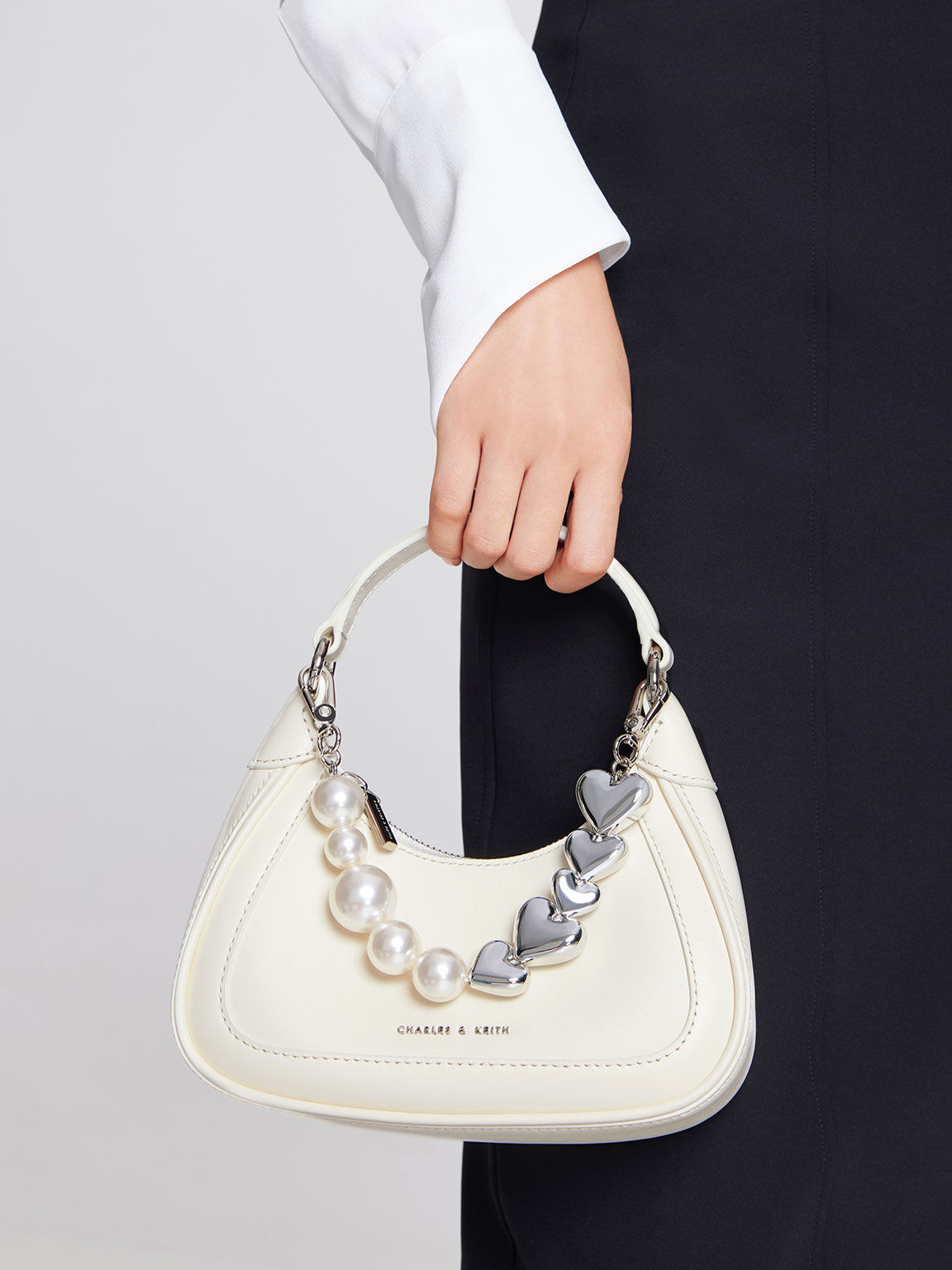 กระเป๋าโฮโบ Cream Gift Set Mini Hobo Bag CHARLES & KEITH TH