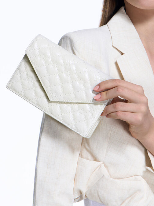 Duo Quilted Envelope Clutch, , hi-res