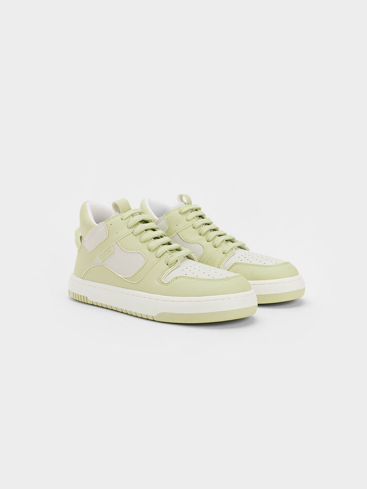 Two-Tone High-Top Platform Sneakers, , hi-res