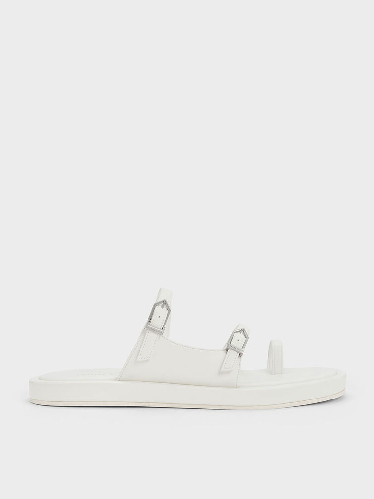 Double Buckle Toe-Loop Sandals, , hi-res