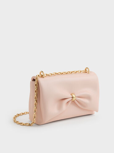 Halsey Ruched Chain Shoulder Bag, Soft Pink, hi-res