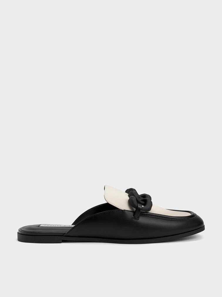 Chunky Chain Two-Tone Loafer Flats, , hi-res