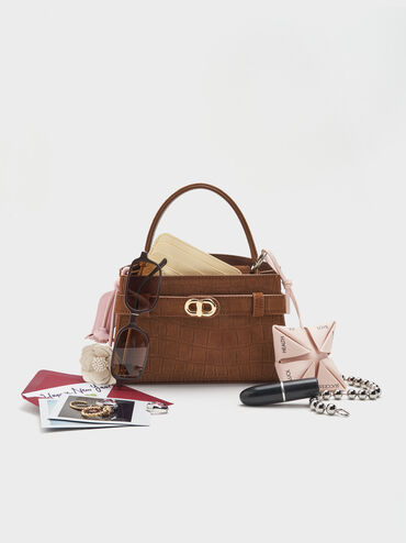 Aubrielle Top Handle Bag, Chocolate, hi-res