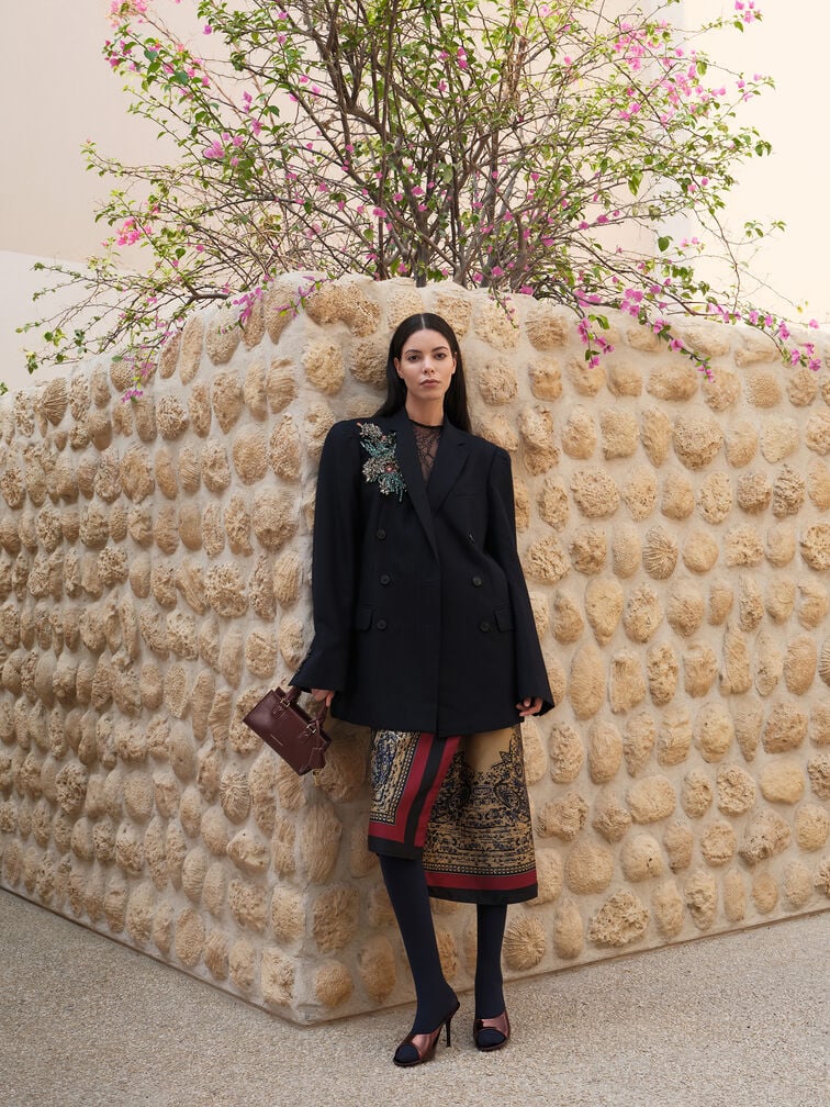 กระเป๋าโท้ทขนาดเล็กรุ่น Kerry, สีไวน์เบอร์รี่เรด, hi-res