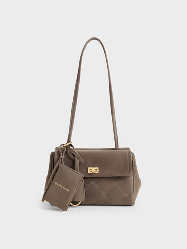 Apfra Quilted Tote Bag, Stone Grey, hi-res