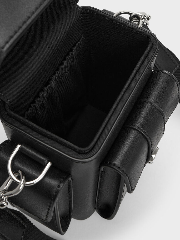 Bronte Multi-Pocket Crossbody Bag, สีดำ, hi-res
