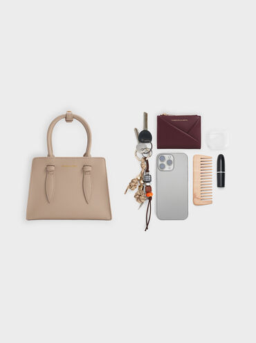 กระเป๋าโท้ททรงสี่เหลี่ยมคางหมูรุ่น Allyn, สีโทป, hi-res