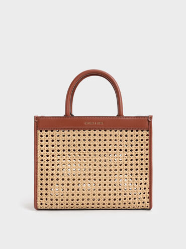 Woven Double Handle Tote Bag, , hi-res