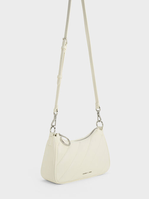 Philomena Puffy Chain-Strap Crossbody Bag, Cream, hi-res