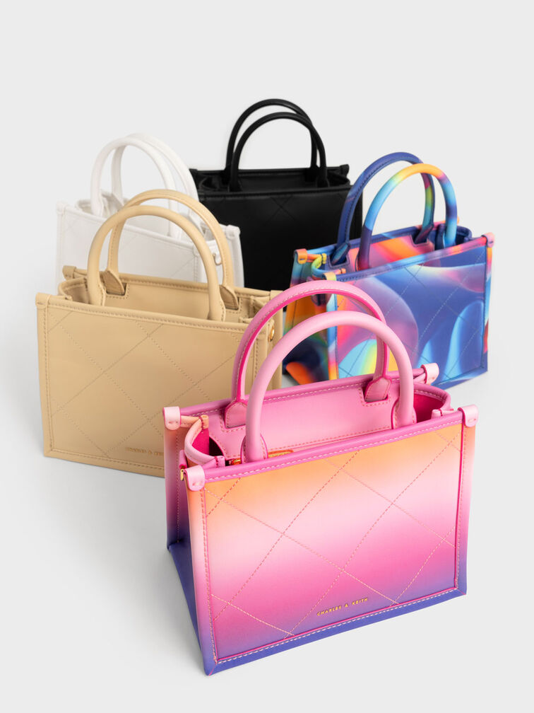 Celia Quilted Double Handle Tote Bag, , hi-res