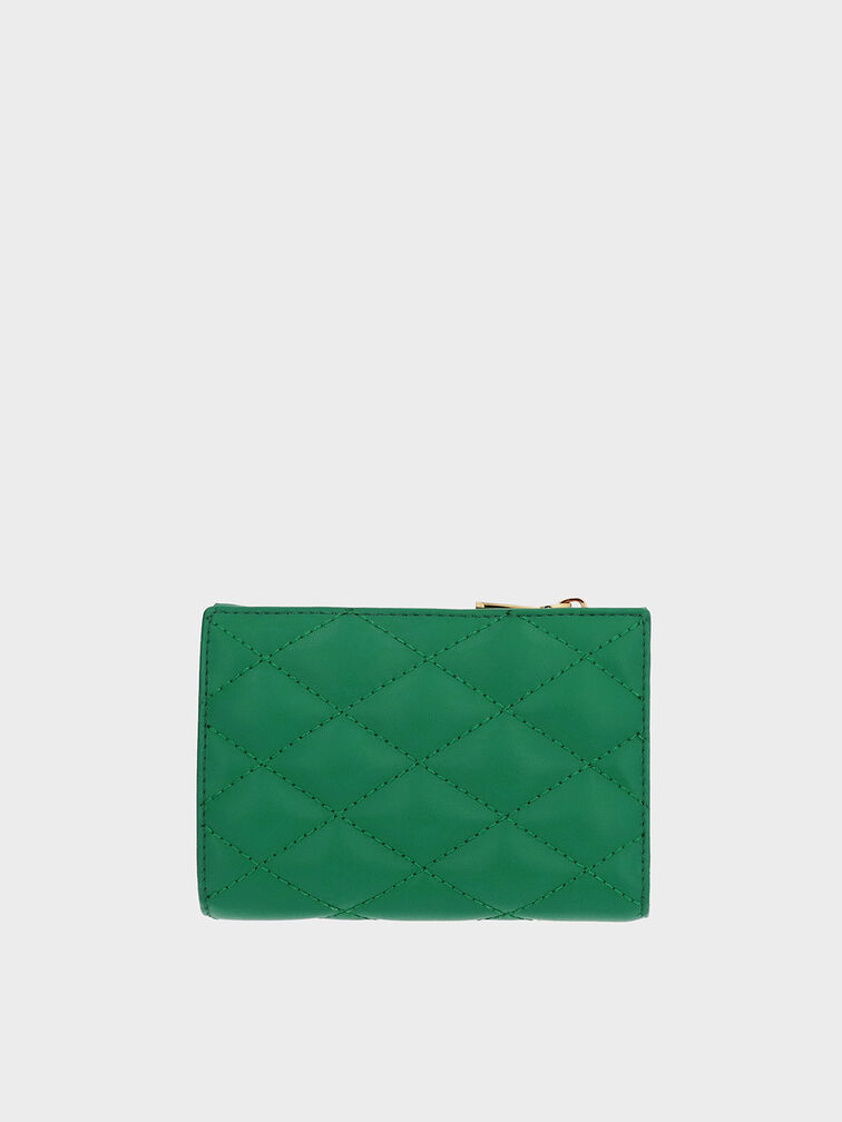 Lillie Quilted Mini Wallet, Green, hi-res