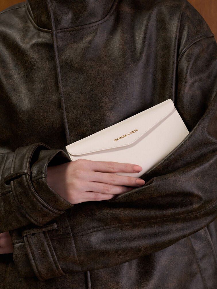 Envelope Long Wallet, Cream, hi-res