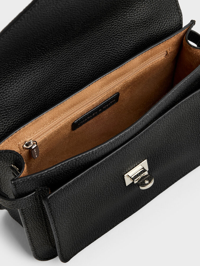 Mini Chance Turn-Lock Crossbody Bag, Noir, hi-res