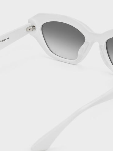 Onyx Recycled Acetate Cat-Eye Sunglasses, White, hi-res