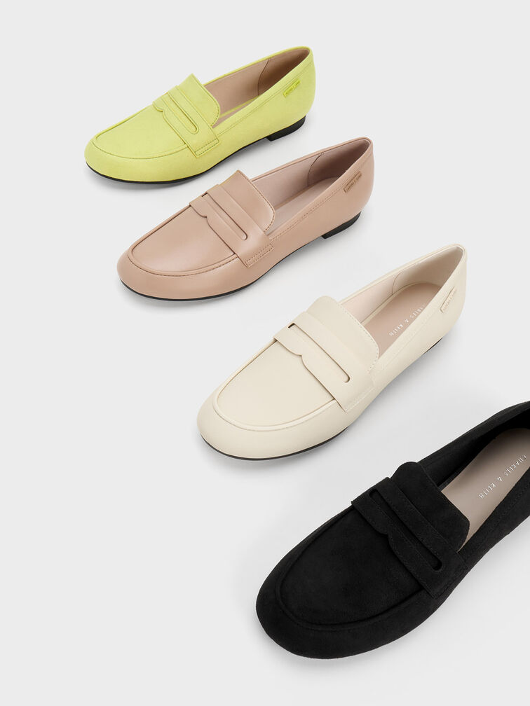 Cut-Out Almond Toe Penny Loafers, , hi-res