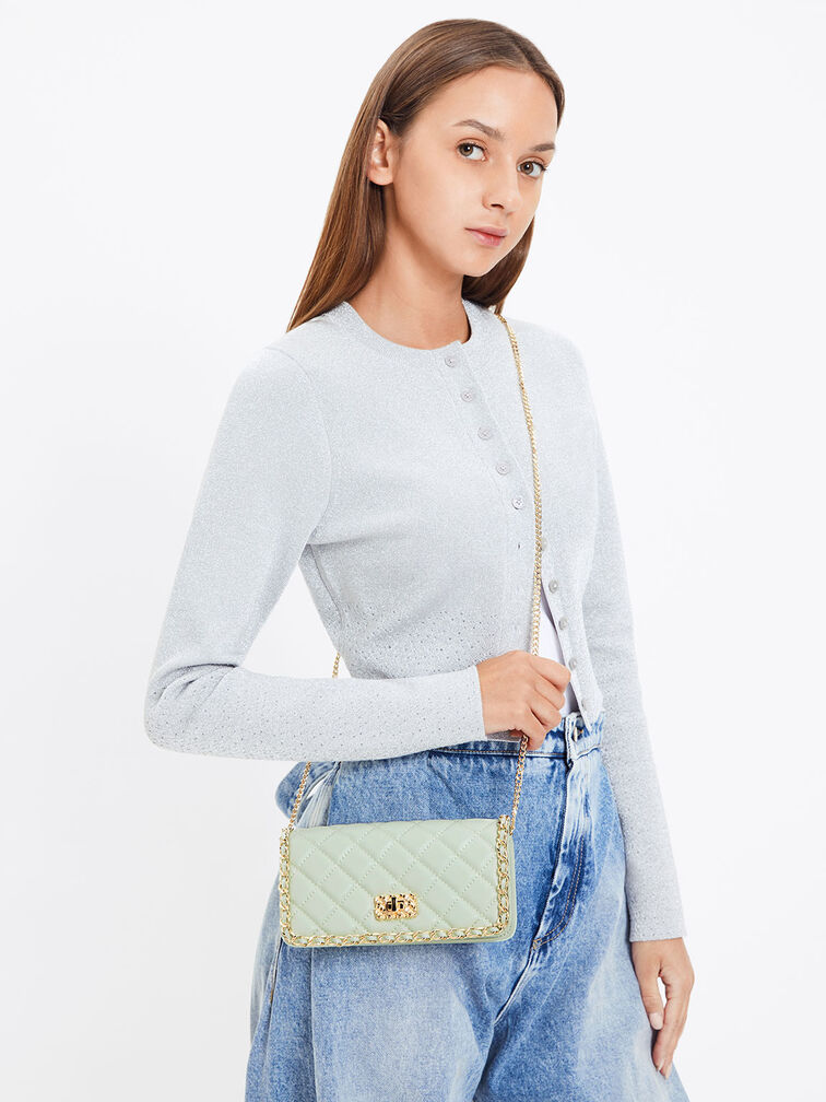 Micaela Quilted Long Wallet, , hi-res