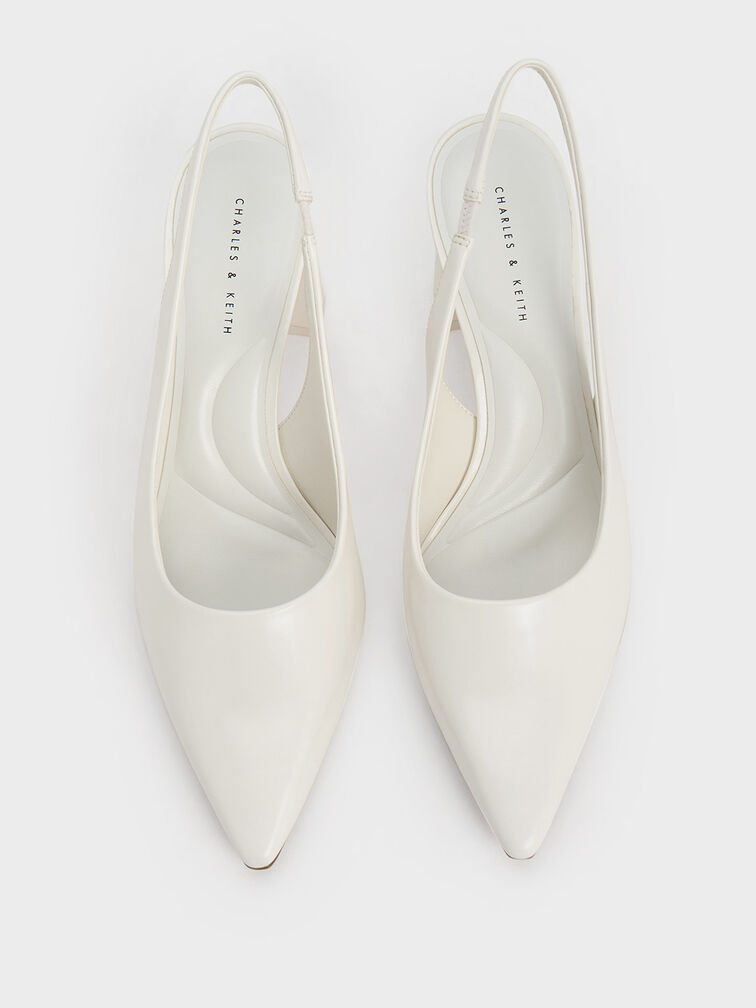 Trapeze Heel Slingback Pumps, , hi-res