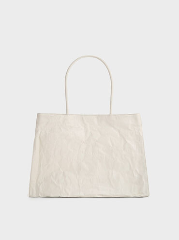 Large Matina Crinkle-Effect Tote Bag, , hi-res