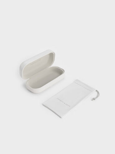 Onyx Recycled Acetate Cat-Eye Sunglasses, White, hi-res