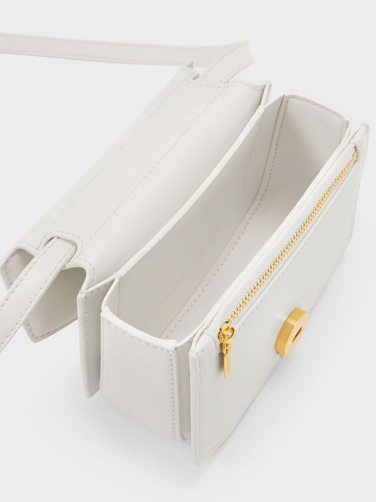 Clover Curved Shoulder Bag, Cream, hi-res