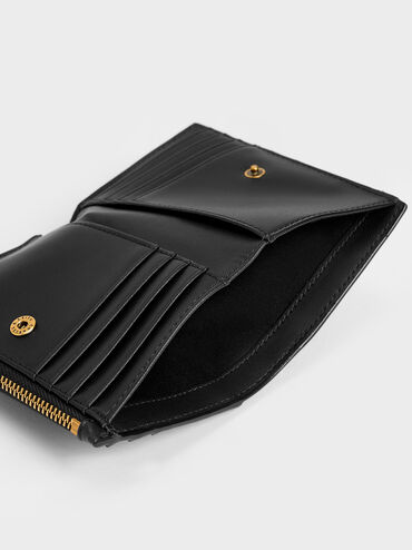 Gemma Quilted Card Holder, Black, hi-res