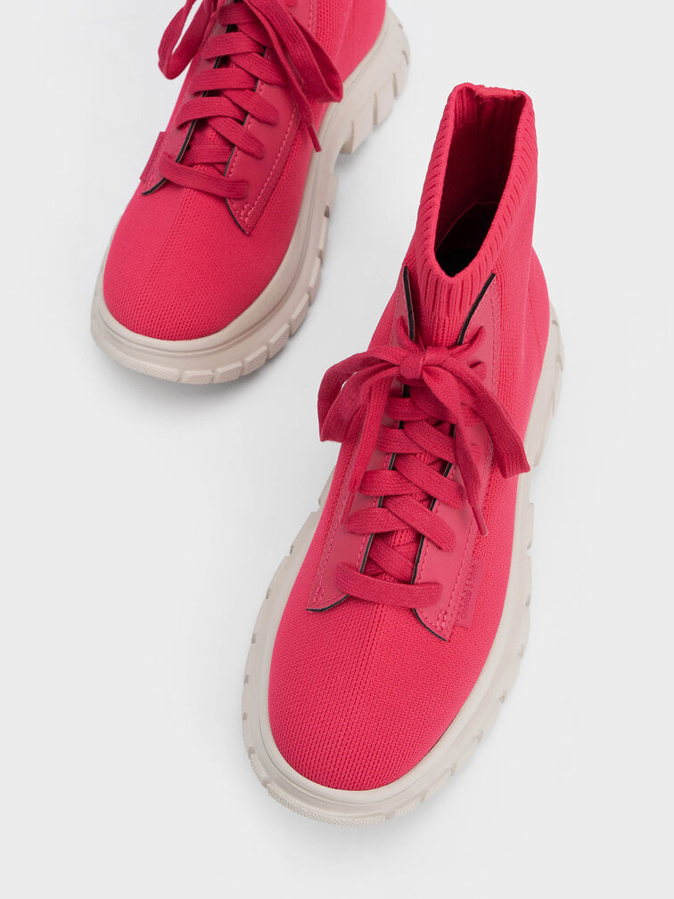 Knitted Sock High-Top Sneakers, , hi-res