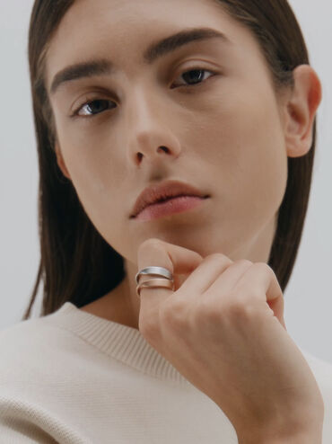 Lena Twist Ring, Silver, hi-res