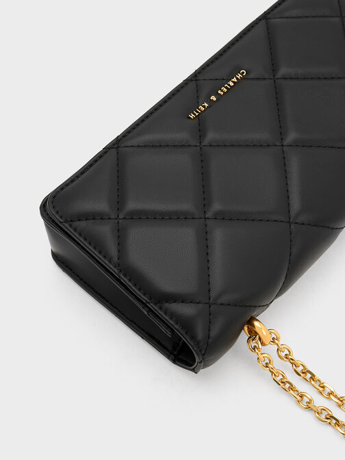 Paffuto Chain Handle Quilted Long Wallet, , hi-res