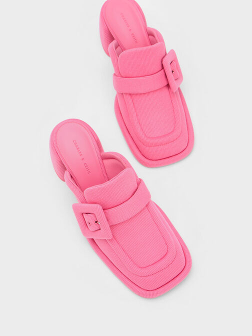 Sinead Woven Buckled Loafer Mules, , hi-res