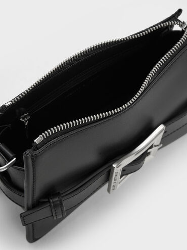 Xanthe Chunky Chain Shoulder Bag, สีดำ, hi-res
