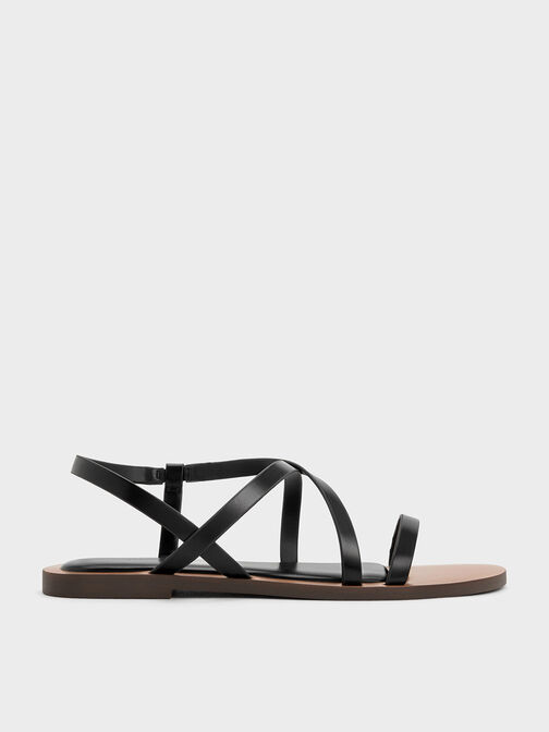 Asymmetrical Strappy Sandals, , hi-res