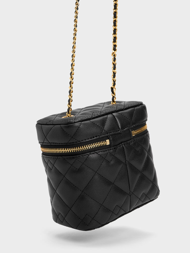 Nezu Quilted Boxy Bag, Black, hi-res