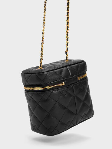 Nezu Quilted Boxy Bag, Black, hi-res