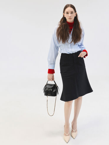 Dalia Bow Top Handle Bag, Black, hi-res