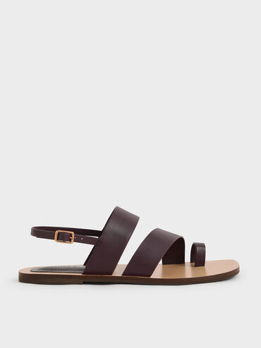 Toe-Ring Slingback Flat Sandals, , hi-res